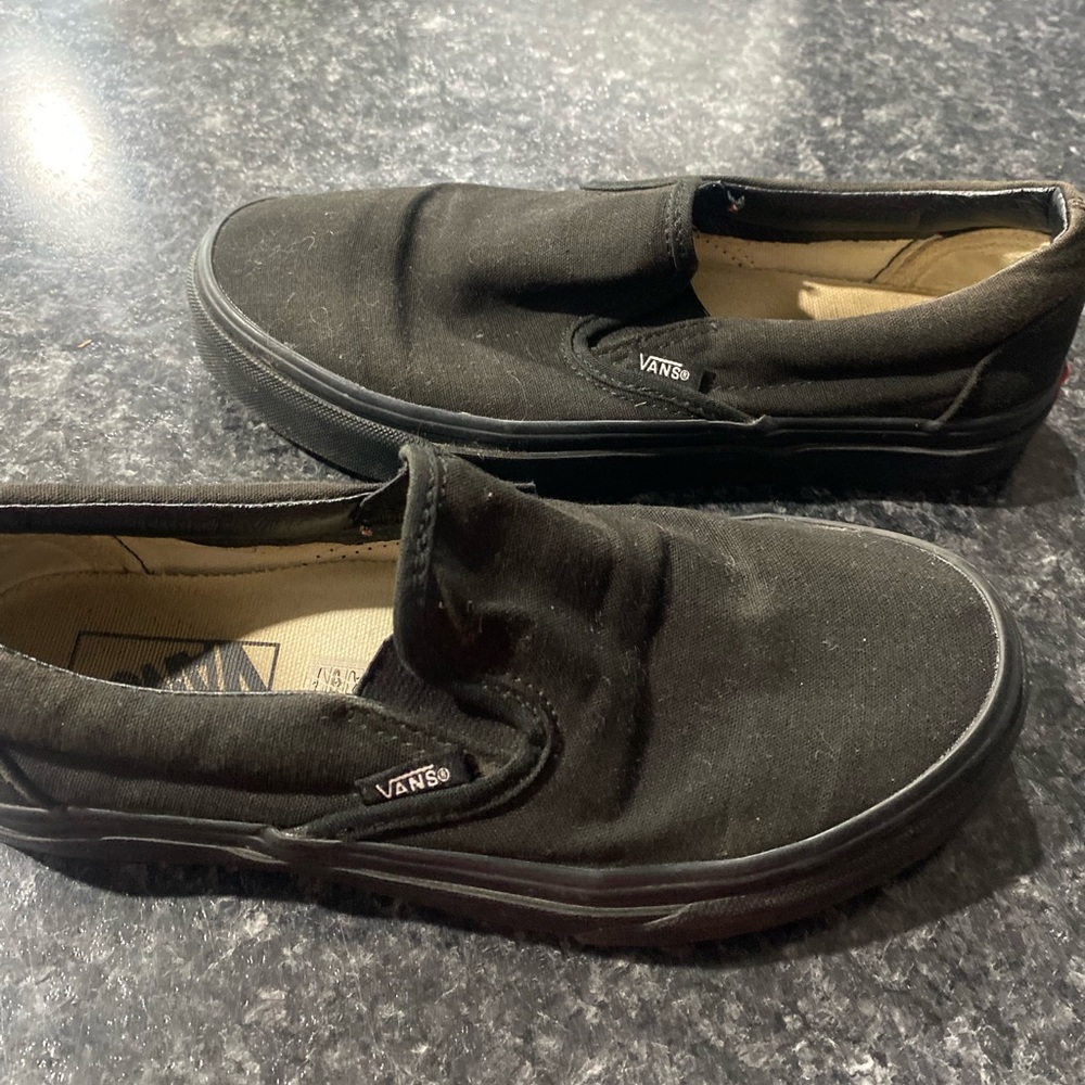 Black Slip On Vans Size 7